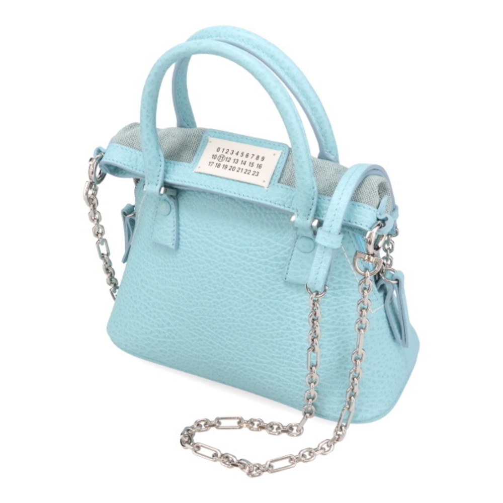 Maison Margiela 5AC Micro Grainy Leather Handbag Aqua Blue